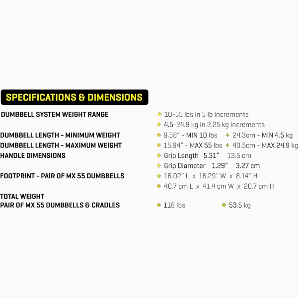 Reguliuojamo svorio hanteliai MX55 2x 4-25 kg (2 vnt.) + stovas Reguliuojamo svorio hanteliai MX55 2x 4-25 kg (2 vnt.) + stovas