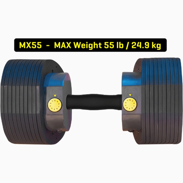 Reguliuojamo svorio hanteliai MX55 2x 4-25 kg (2 vnt.) + stovas Reguliuojamo svorio hanteliai MX55 2x 4-25 kg (2 vnt.) + stovas