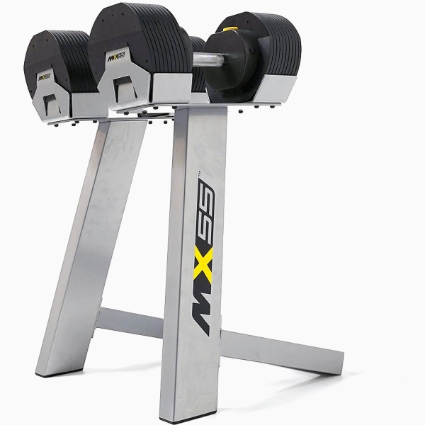 Reguliuojamo svorio hanteliai MX55 2x 4-25 kg (2 vnt.) + stovas Reguliuojamo svorio hanteliai MX55 2x 4-25 kg (2 vnt.) + stovas
