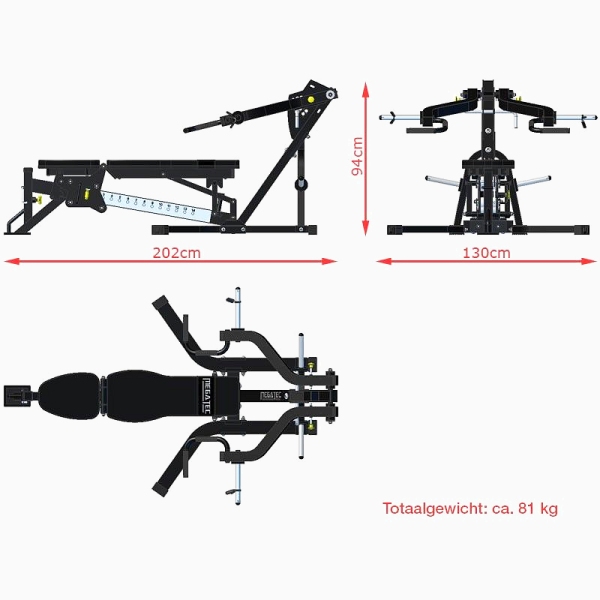 Profesionalūs štangos spaudimo suoliukas ATX Fitness Multi Press LMP-650 PRO