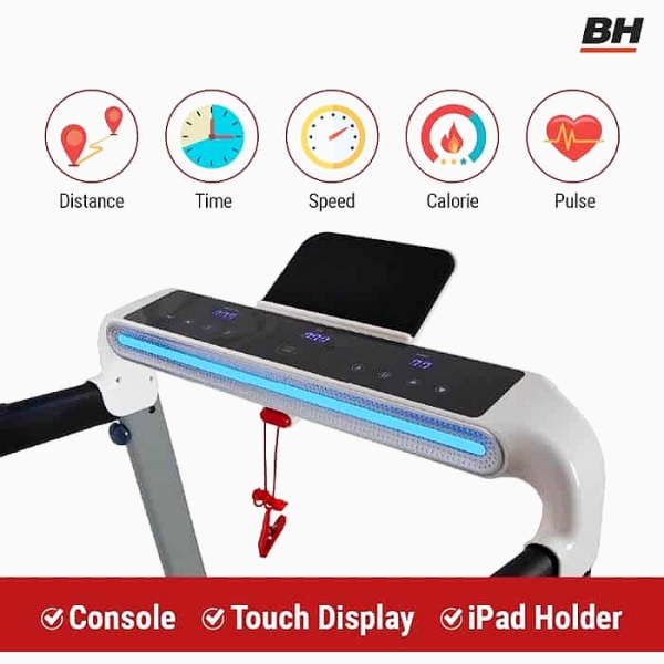 Kompaktiškai sulankstomas bėgimo / ėjimo takelis BH Fitness G6310 RunLab LED