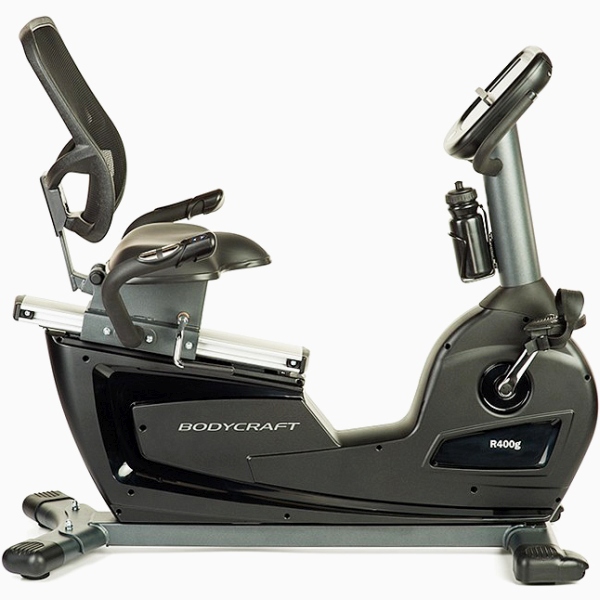 Komfortiškas horizontalus dviratis treniruoklis Bodycraft R400G LCD
