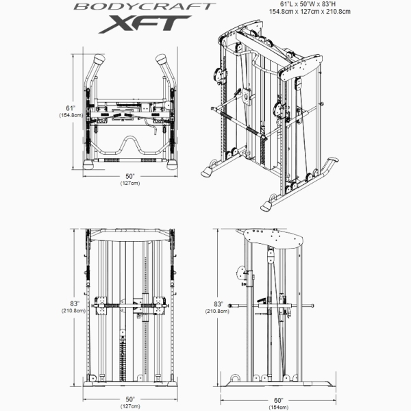 Trosinis jėgos treniruoklis BodyCraft Gym XFT PRO - 90kg