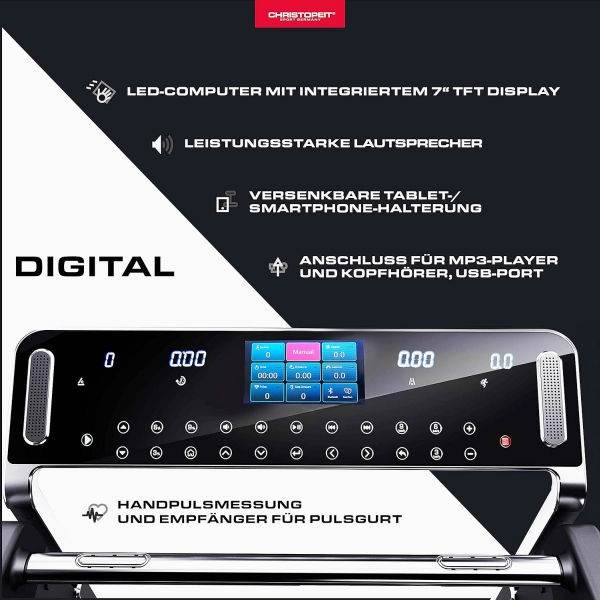 Pusiau profesionalus bėgimo takelis Christopeit TM5000S TFT 7"