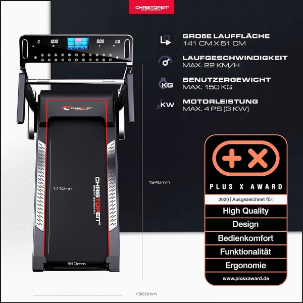 Pusiau profesionalus bėgimo takelis Christopeit TM5000S TFT 7"