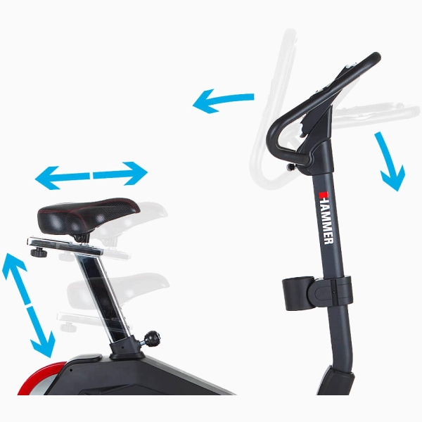 Dviratis treniruoklis ergometras Hammer Cardio Motion BT LCD