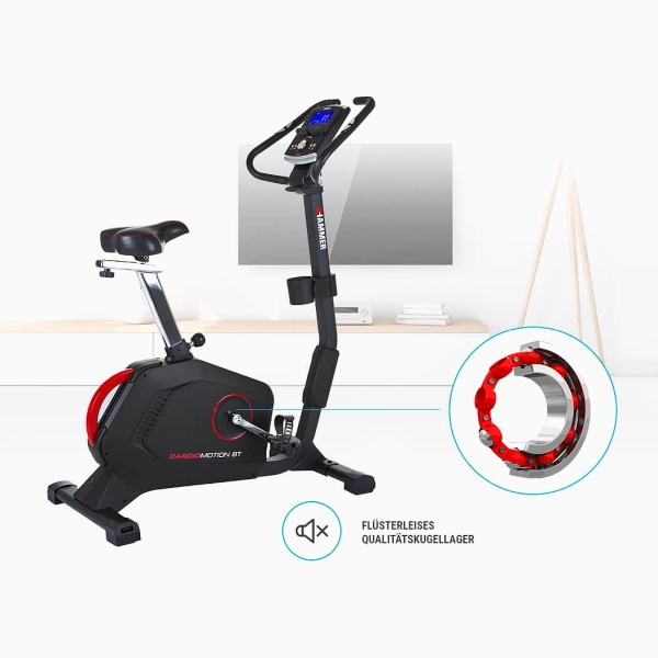 Dviratis treniruoklis ergometras Hammer Cardio Motion BT LCD