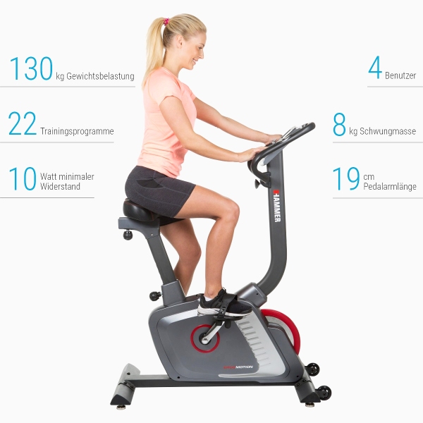 Dviratis treniruoklis ergometras HAMMER Ergo-Motion BT LCD