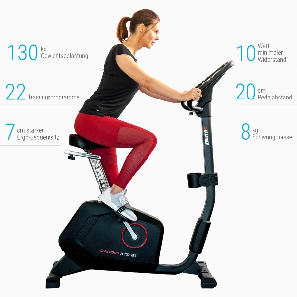 Dviratis treniruoklis Hammer Cardio XT9 BT LCD Dviratis treniruoklis Hammer Cardio XT9 BT LCD