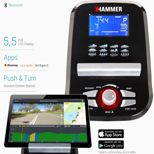 Dviratis treniruoklis ergometras Hammer Cardio 5.0 LCD