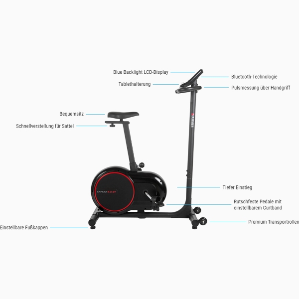 Dviratis treniruoklis ergometras Hammer Cardio 5.0 LCD