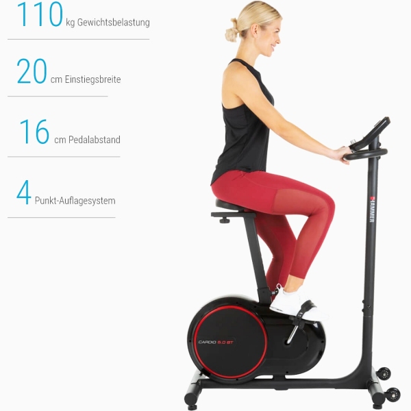 Dviratis treniruoklis ergometras Hammer Cardio 5.0 LCD