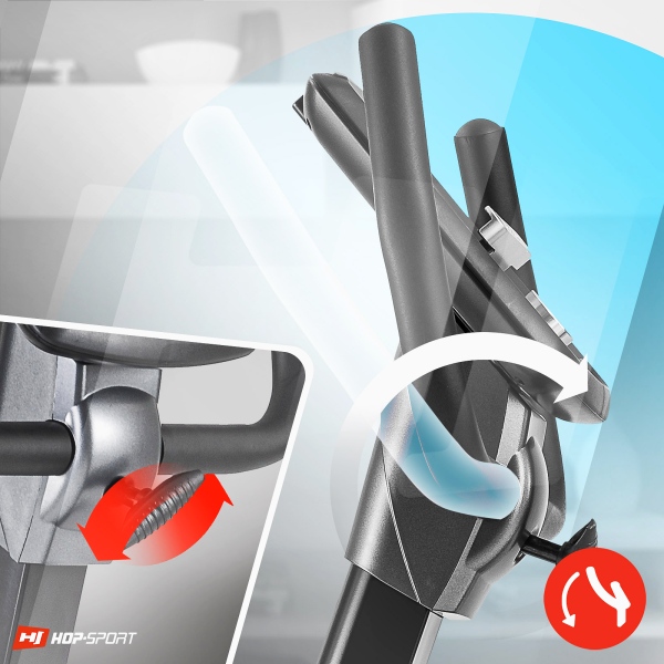 Komfortiškas horizontalus dviratis treniruoklis - ergometras Hop-Sport Helix HS-070LS LED