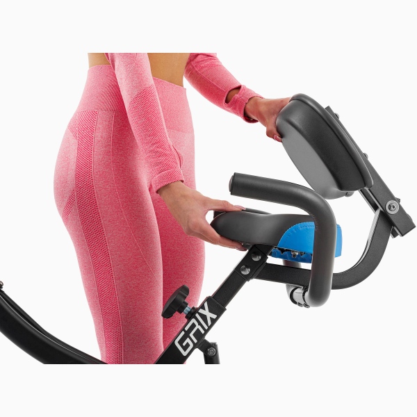 Komfortiškas sulankstomas dviratis treniruoklis su nugaros atlošu ir gumom Hop-Sport Grix HS-3010XB LCD Komfortiškas sulankstomas dviratis treniruoklis su nugaros atlošu ir gumom Hop-Sport Grix HS-3010XB LCD