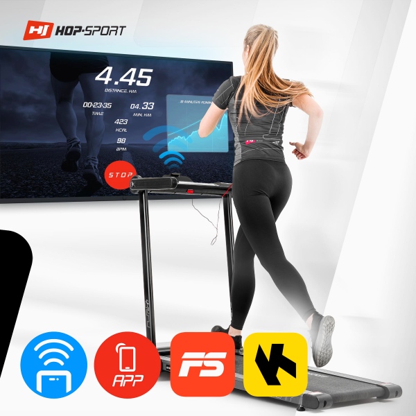 Kompaktiškai sulankstomas bėgimo takelis Hop-Sport Clip HS-900LB LED