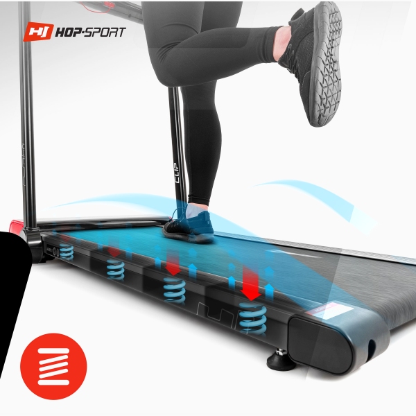 Kompaktiškai sulankstomas bėgimo takelis Hop-Sport Clip HS-900LB LED