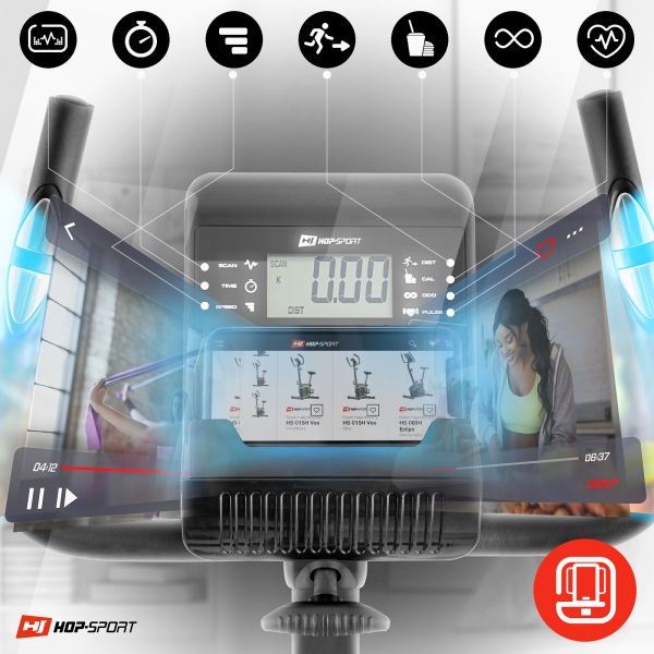 Dviratis treniruoklis su rankiniu (mechaniniu) valdymu Hop-Sport Onix HS-2070G LCD Dviratis treniruoklis su rankiniu (mechaniniu) valdymu Hop-Sport Onix HS-2070G LCD