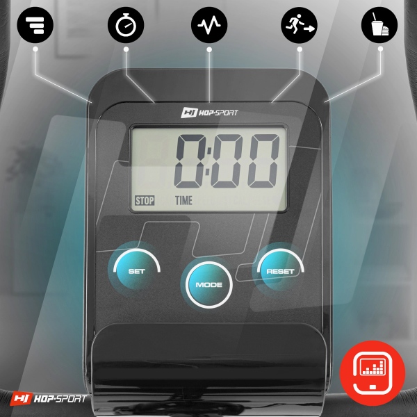 Dviratis treniruoklis su rankiniu (mechaniniu) valdymu Hop-Sport Spark HS-2080S LCD Dviratis treniruoklis su rankiniu (mechaniniu) valdymu Hop-Sport Spark HS-2080S LCD