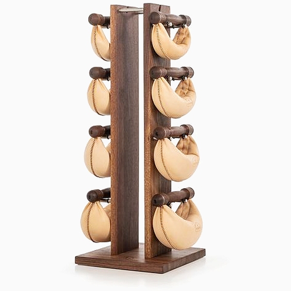 Hantelių rinkinys su stovu NOHrD Weights Tower Walnut Wood