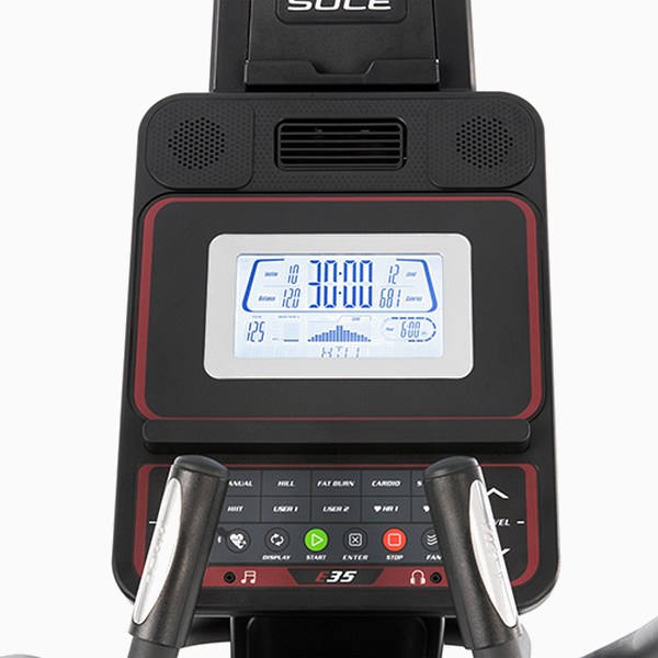 Elipsinis treniruoklis su reguliuojama (auto.) įkalne Sole Fitness E35 LCD