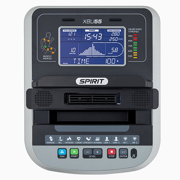 Komfortiškas dviratis treniruoklis su indukcine stabdžių sistema Spirit Fitness XBU55 LCD