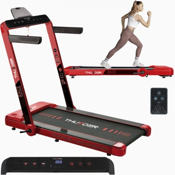 Kompaktiškas sulankstomas bėgimo / ėjimo takelis Thunder RunPad RACE-Red LCD