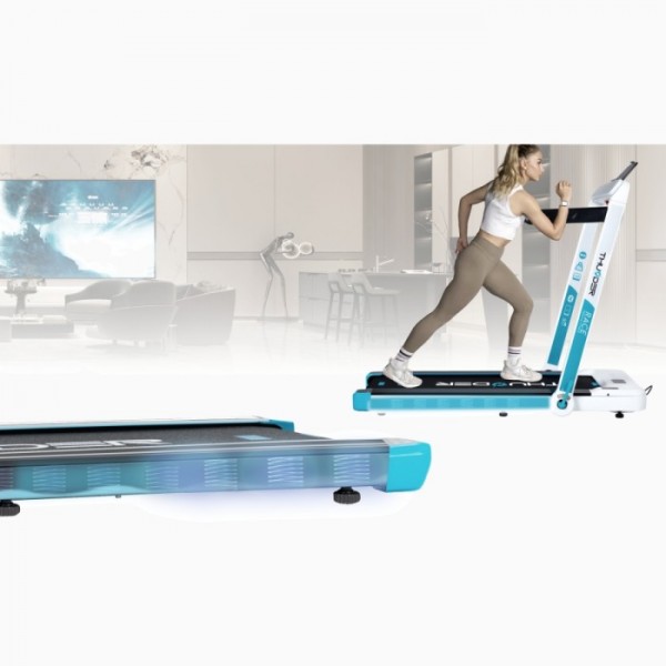 Kompaktiškas sulankstomas bėgimo / ėjimo takelis Thunder RunPad RACE-White LCD