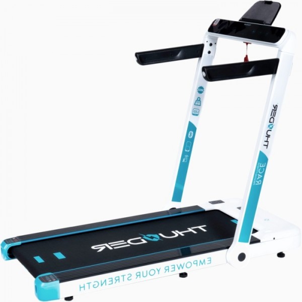 Kompaktiškas sulankstomas bėgimo / ėjimo takelis Thunder RunPad RACE-White LCD