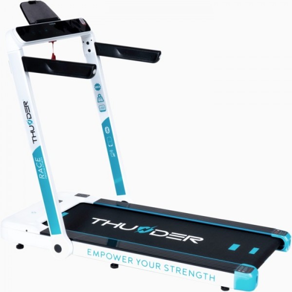 Kompaktiškas sulankstomas bėgimo / ėjimo takelis Thunder RunPad RACE-White LCD