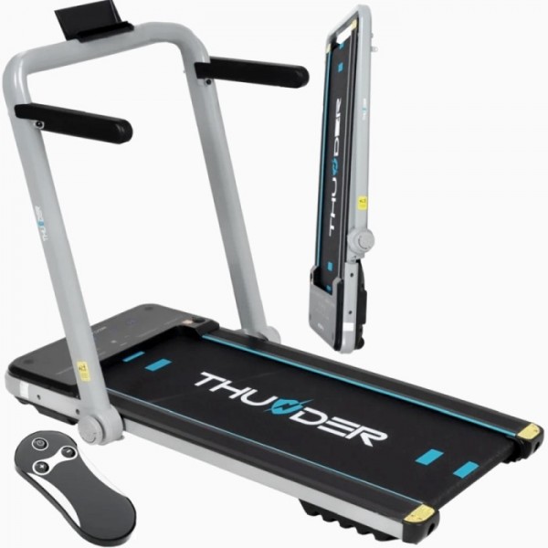 Kompaktiškas sulankstomas bėgimo / ėjimo takelis Thunder RunPad IMPACT-Silver LCD