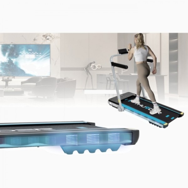 Kompaktiškas sulankstomas bėgimo / ėjimo takelis Thunder RunPad IMPACT-Silver LCD