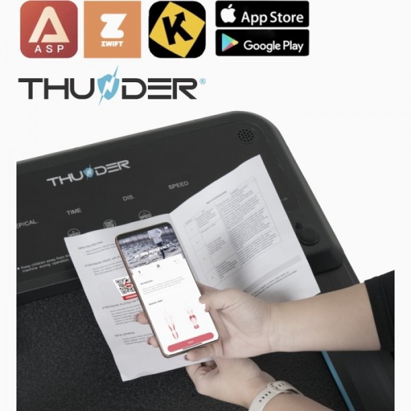 Kompaktiškas sulankstomas bėgimo / ėjimo takelis Thunder RunPad IMPACT-Silver LCD