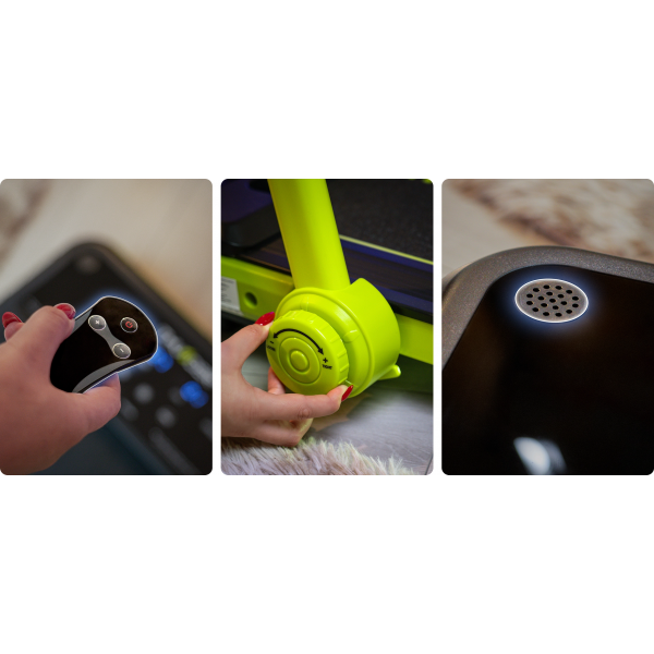 Kompaktiškas sulankstomas bėgimo / ėjimo takelis Thunder RunPad IMPACT-Lime LCD