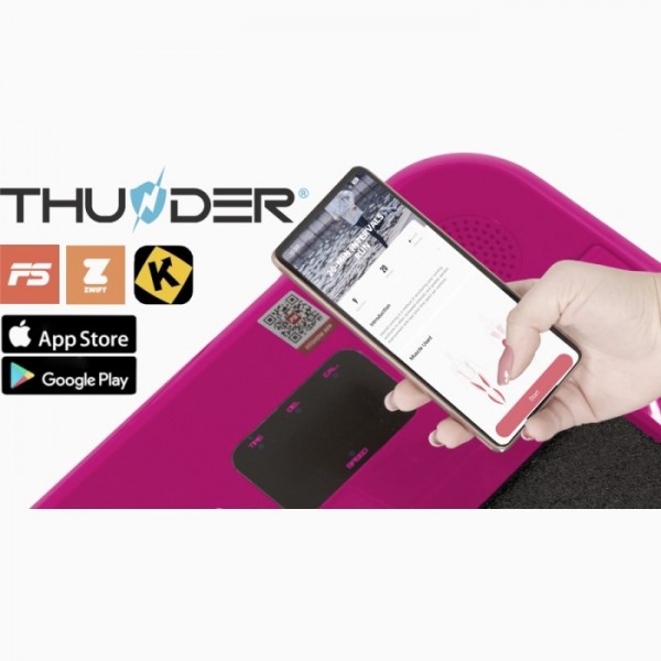 Kompaktiškas sulankstomas bėgimo / ėjimo takelis Thunder RunPad RACE-Pink LCD