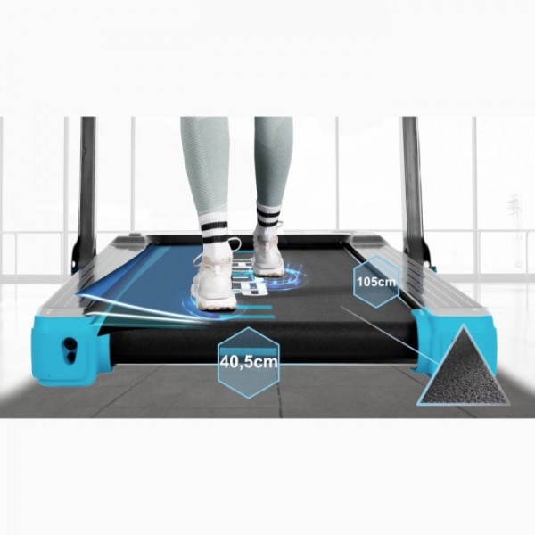 Kompaktiškas sulankstomas bėgimo / ėjimo takelis Thunder RunPad RACE-Black LCD