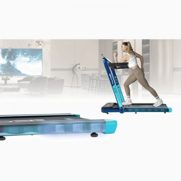 Kompaktiškas sulankstomas bėgimo / ėjimo takelis Thunder RunPad RACE-Blue LCD