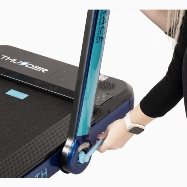 Kompaktiškas sulankstomas bėgimo / ėjimo takelis Thunder RunPad RACE-Blue LCD