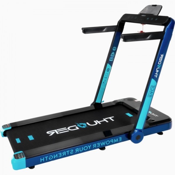Kompaktiškas sulankstomas bėgimo / ėjimo takelis Thunder RunPad RACE-Blue LCD