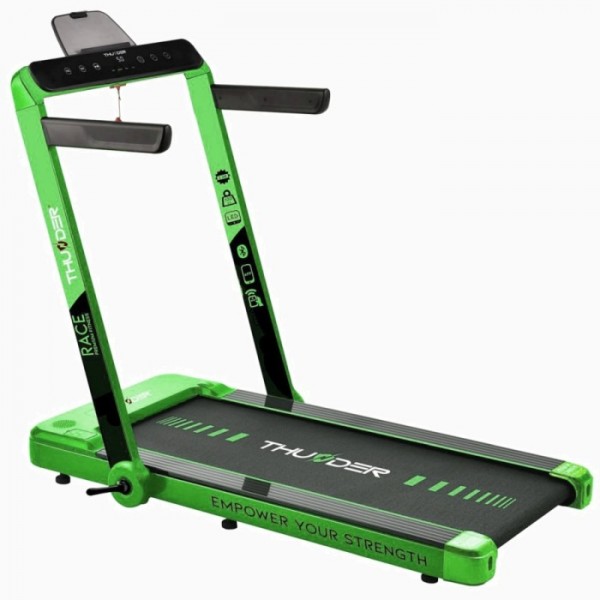 Kompaktiškas sulankstomas bėgimo / ėjimo takelis Thunder RunPad RACE-Green LCD