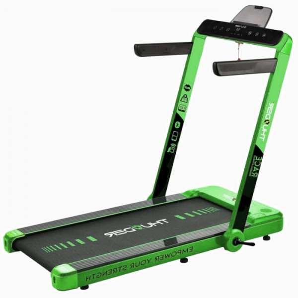 Kompaktiškas sulankstomas bėgimo / ėjimo takelis Thunder RunPad RACE-Green LCD