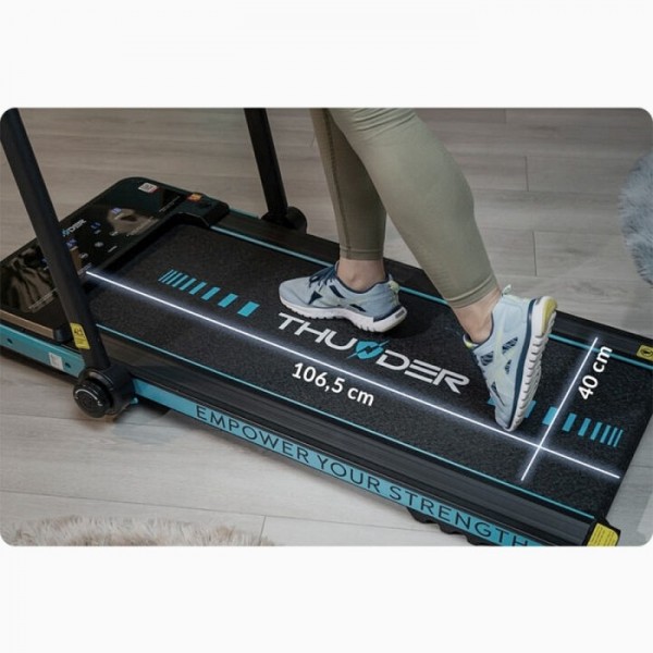 Kompaktiškas sulankstomas bėgimo / ėjimo takelis Thunder RunPad IMPACT-Blue LCD