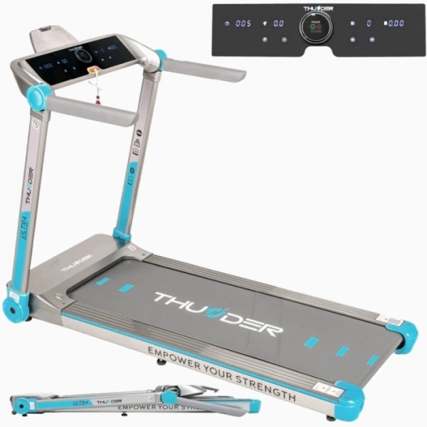 Kompaktiškas sulankstomas bėgimo / ėjimo takelis Thunder RunPad ULTRA-Silver LED