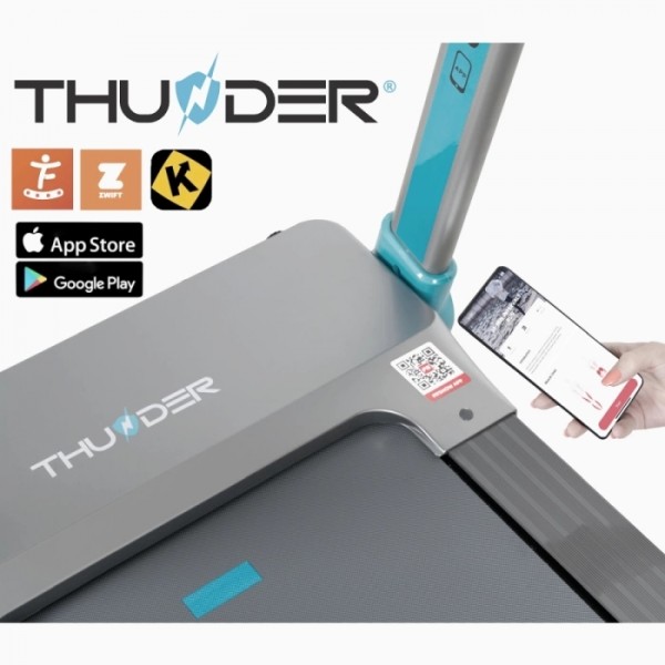 Kompaktiškas sulankstomas bėgimo / ėjimo takelis Thunder RunPad ULTRA-Silver LED