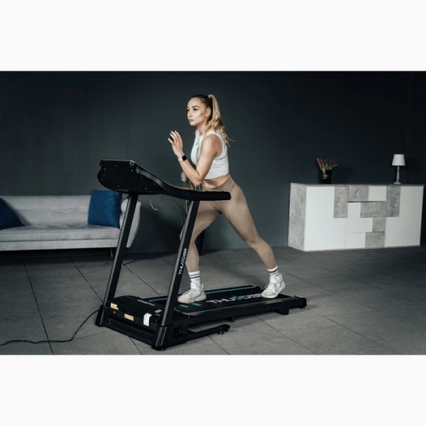 Sulankstomas bėgimo / ėjimo takelis Thunder Treadmill RAPID-Black LCD