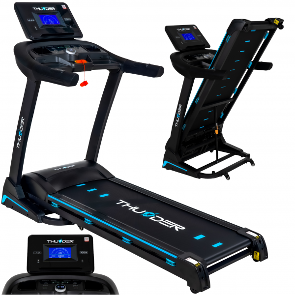 Sulankstomas bėgimo / ėjimo takelis Thunder Treadmill Core-S-BLACK LCD