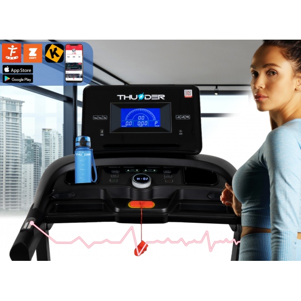 Sulankstomas bėgimo / ėjimo takelis Thunder Treadmill Core-S-BLACK LCD