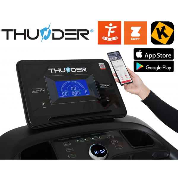Sulankstomas bėgimo / ėjimo takelis Thunder Treadmill Core-S-BLACK LCD
