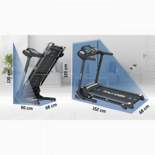 Bėgimo takelis Thunder Treadmill ICON-Black LCD