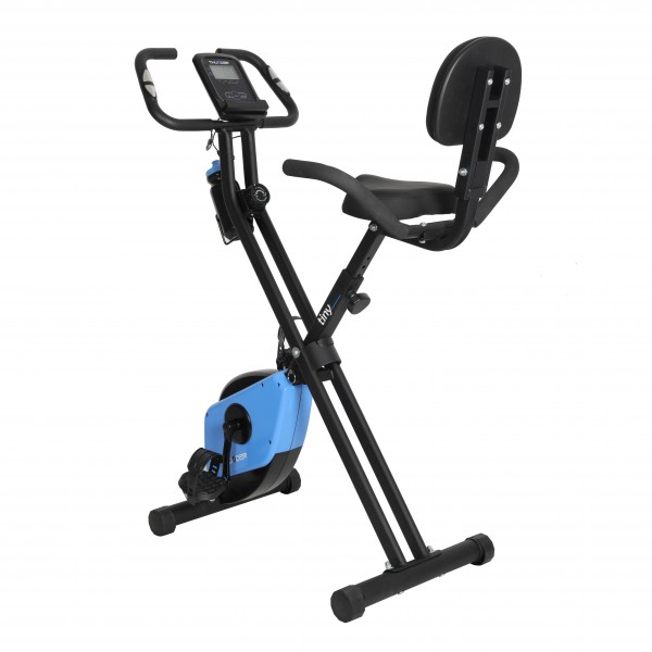Komfortiškas sulankstomas dviratis treniruoklis su nugaros atlošu Thunder X-Bike Tiny Black LCD
