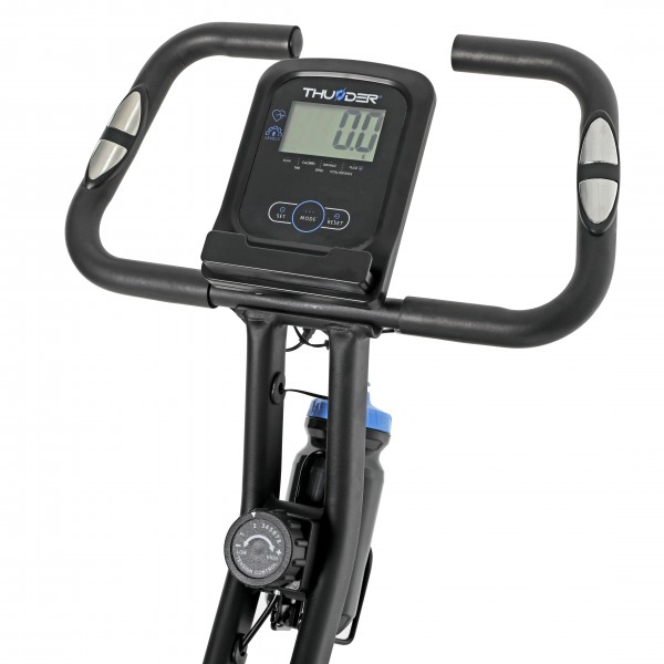 Komfortiškas sulankstomas dviratis treniruoklis su nugaros atlošu Thunder X-Bike Tiny Black LCD